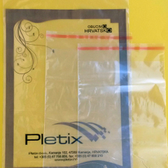 Bags with self-adhesive strips